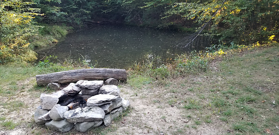 springfed lake (spring is to the left)