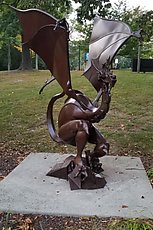 sculpture at the main branch of the Howard County library