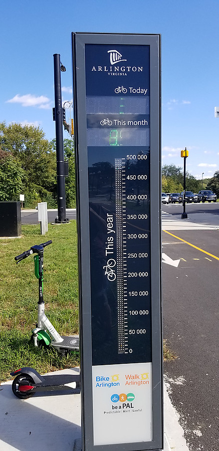 Arlington bike counter (sign works, refresh rate didn't align with my camera)