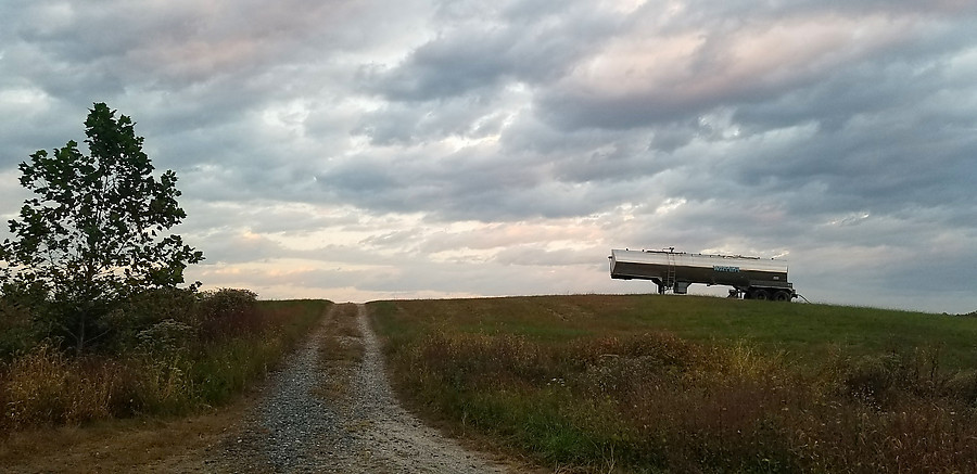 water truck at the landfill