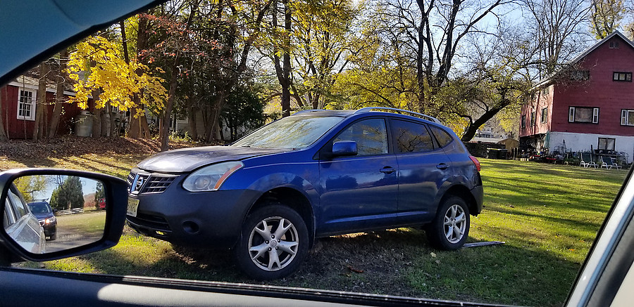 this vehicle was stuck on a stump all weekend