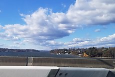 whitecaps over the bridges