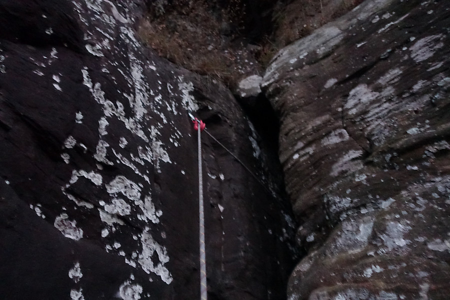 something about the dark and the lichen make this look way less inviting than it is - these are really fun climbs
