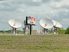 Hughesnet/Dish ground station off of 130 (200 Industrial Parkway, Lockhart). 