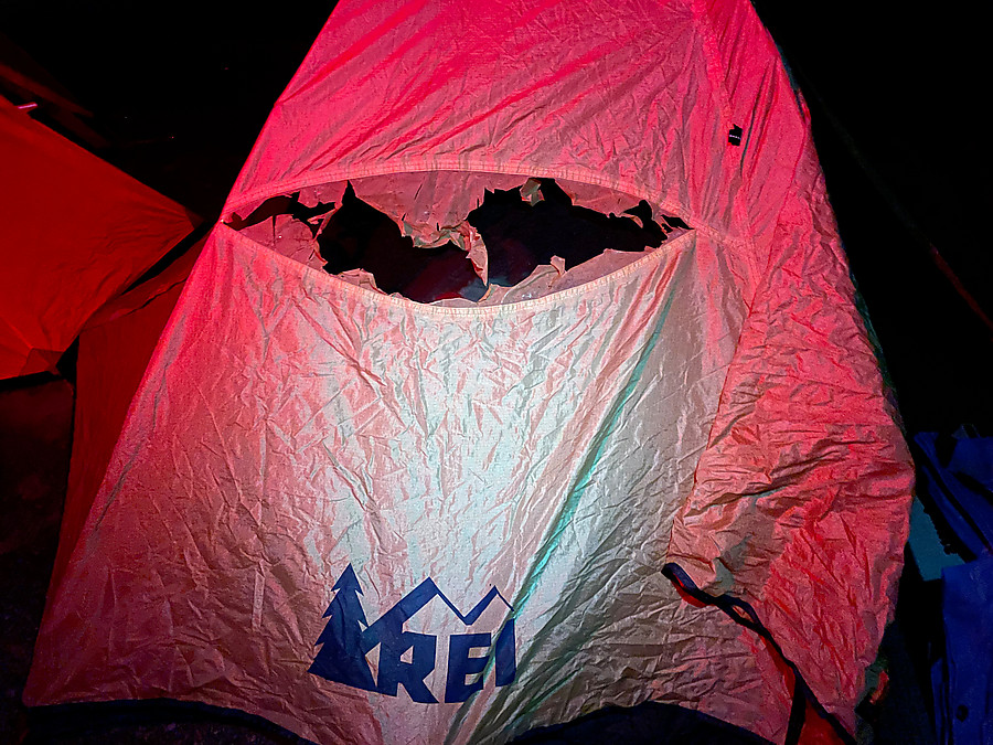 Andy found the limit of a very old REI tent