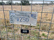 TEXAS RADIO OPR WZ50 on the back cemetery fence, Don Evers.