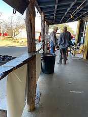 Randy talking with customers