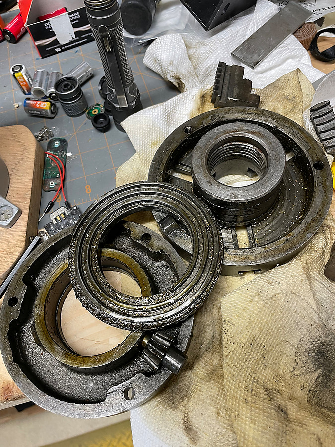 lathe chuck after I got it disassembled