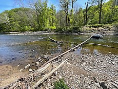 fiber optic cable strainers in the Patapsco River off of River Rd, just downstream of Ellicott City