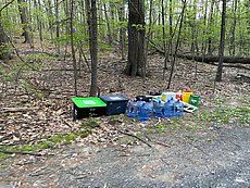 aid station prep for the 50 mile race next day