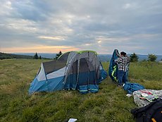 helped some new friends get a tent set up