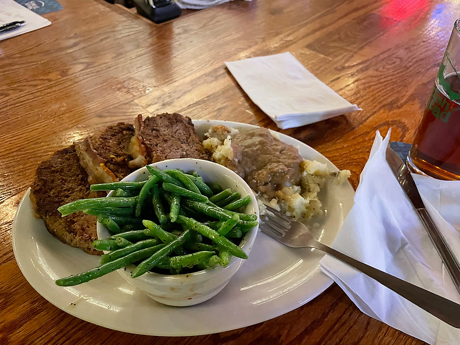 bacon wrapped meatloaf is amazing when it's cold outside