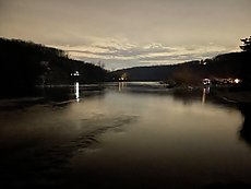 Delaware river at night
